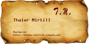 Thaler Mirtill névjegykártya